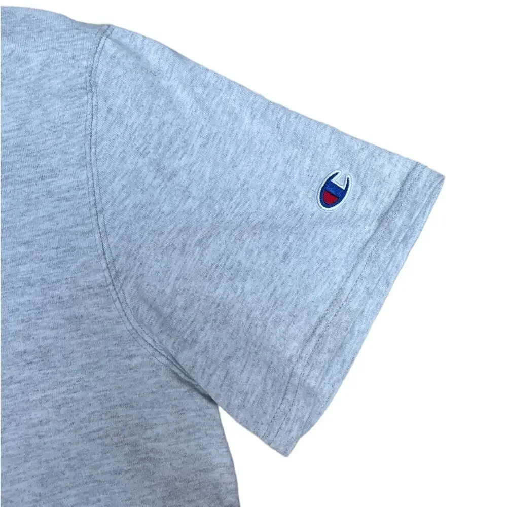 Champion T-Shirt Men Small Casual Classic Embroidered Letters Crew Neck Tee Gray - Picture 3 of 9